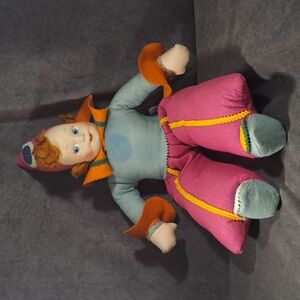 Antique Lydart Artistic Dolls Studio Redheaded Felt Fabric Jester Doll G- 25"